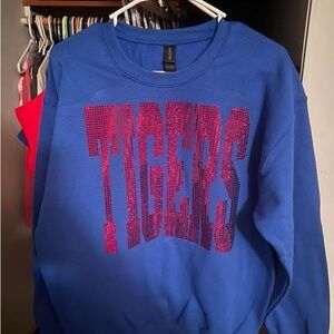 Blue TIGERS Graphic Womens Sweater
